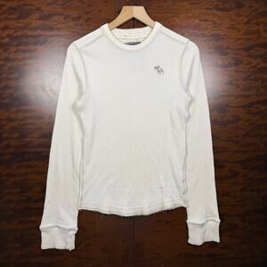 Y2K Mens Moose Cream Distressed Mens Thermal S